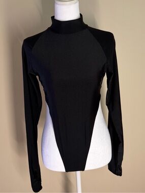 Edikted Black Long-Sleeve Mock Neck Bodysuit